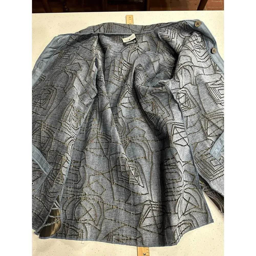 Yak Magik Women’s Jacket Embroidered Embellished Metallic Artsy Boho Nepal M/L - Picture 13 of 16